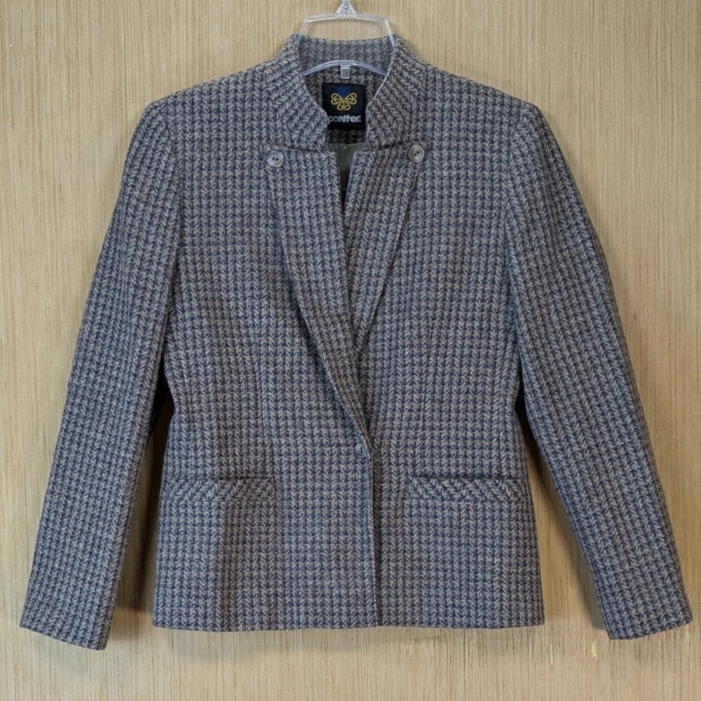 Vintage Panter Womens Old Money Heritage Blazer Jacket Size S Brown Wool Blend